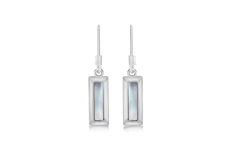 SILVER WHITE MOP DROP EARRing