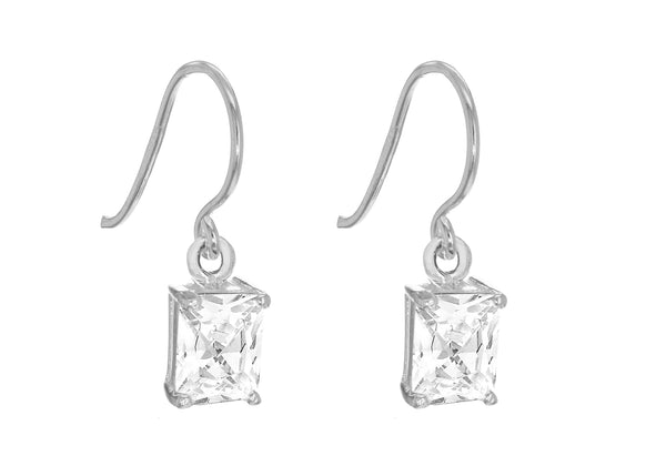 Sterling Silver Zirconia  Drop Earrings