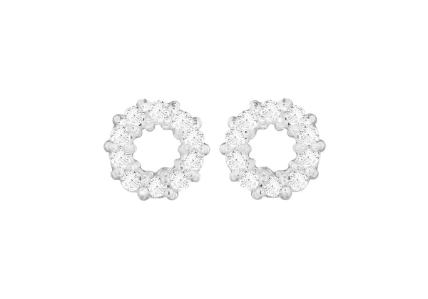 SILVER Zirconia  POLO STUD EARRing