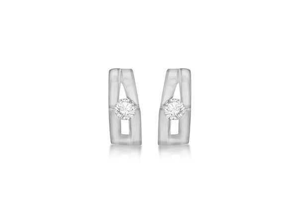 SILVER Zirconia  SPLIT STUD EARRing