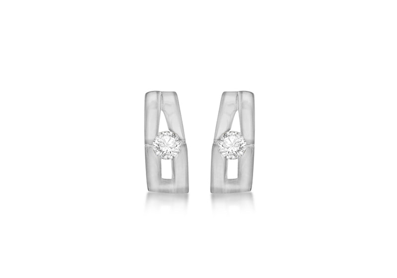 SILVER Zirconia  SPLIT STUD EARRing