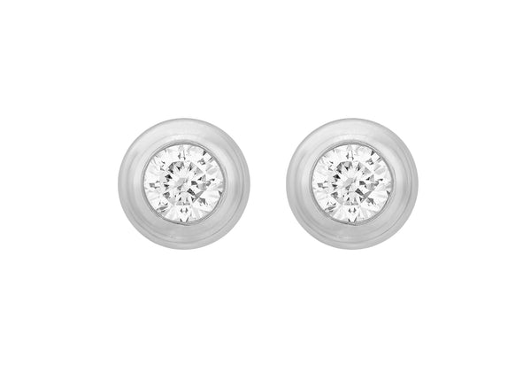 Sterling Silver Zirconia  5.5mm Stud Earrings