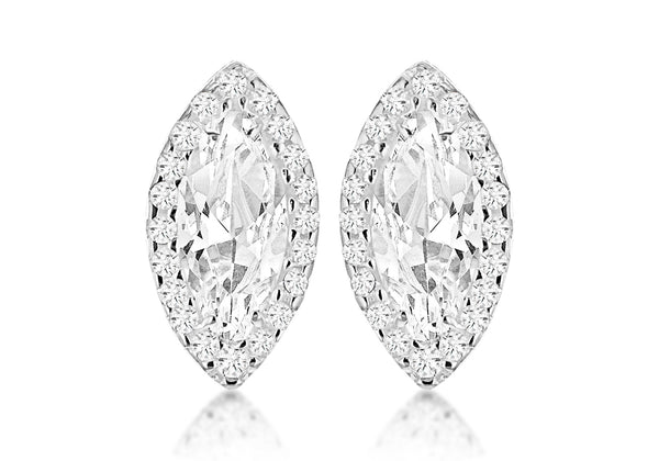 SILVER W/Zirconia  DIA SHAPE EARRing