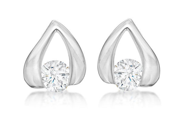 SILVER Zirconia  STUD EARRing