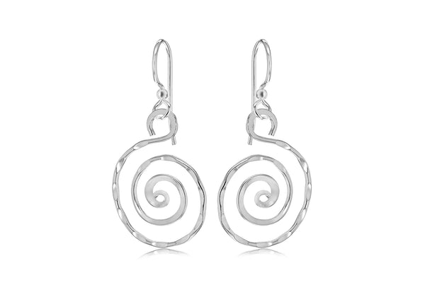 SILVER RND SPIRAL WIRE DROP ER9