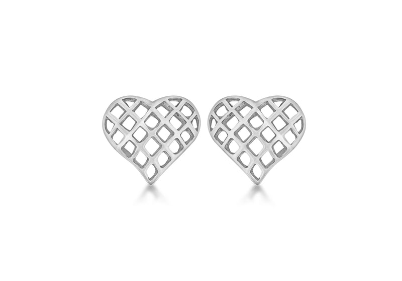 SILVER FILIGREE HRT STUD ER9