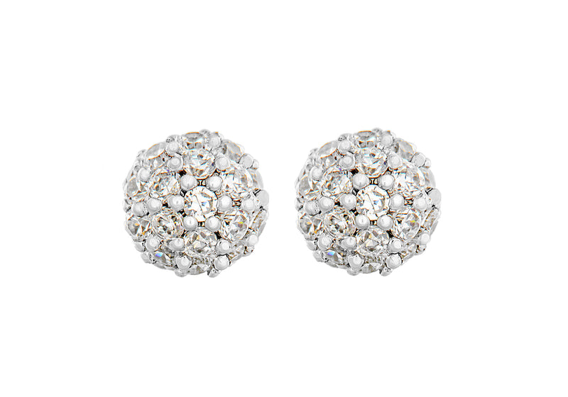 Sterling Silver 7mm Zirconia  Cluster Stud Earrings