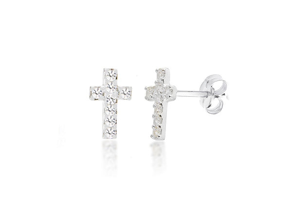 SILVER MINI Cross & Zirconia  ERing