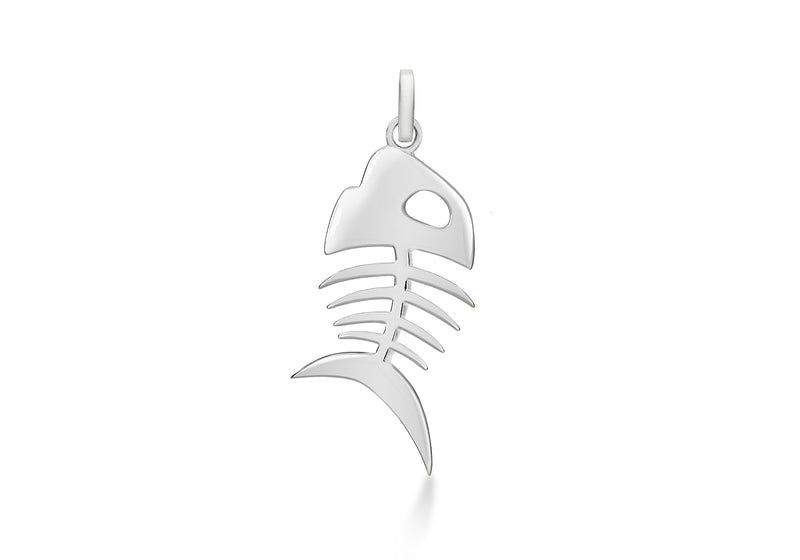 Sterling Silver Fish Bone Pendant