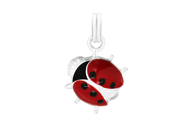 Sterling Silver Enamel Lady Bug Pendant