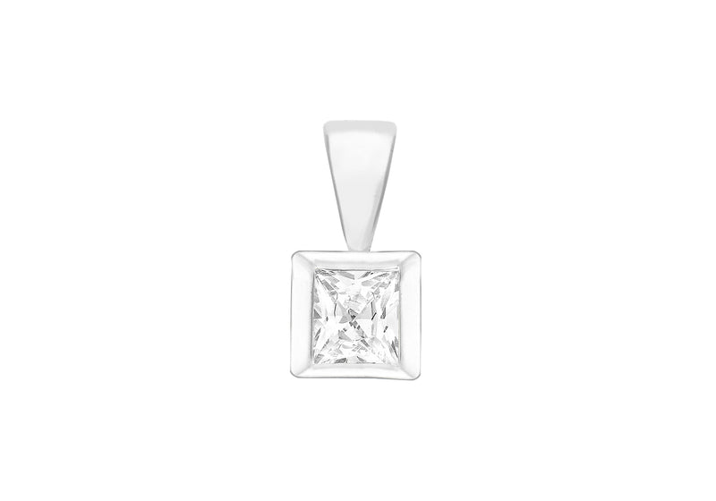 Sterling Silver Crystal Zig Zag Pendant