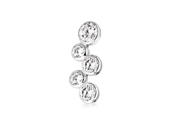 Sterling Silver Five Zirconia  Pendant