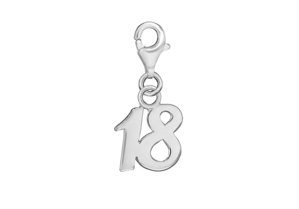 Sterling Silver '18' Lobster Charm