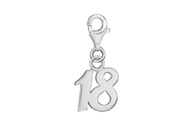 Sterling Silver '18' Lobster Charm