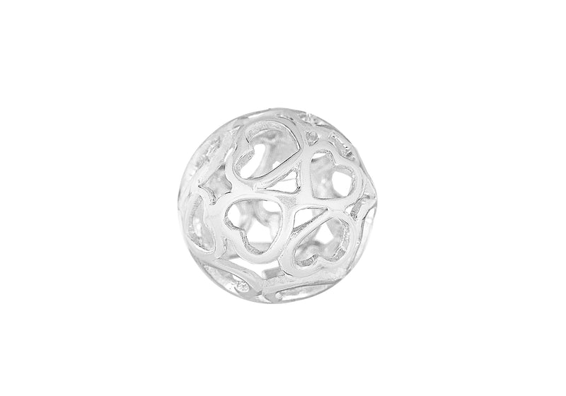 Sterling Silver Ball of Hearts Slider Pendant