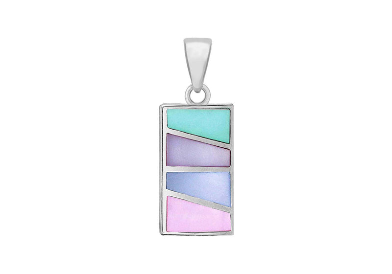 Sterling Silver Mother of Pearl 11mm x 26.8mm Retangle Pendant