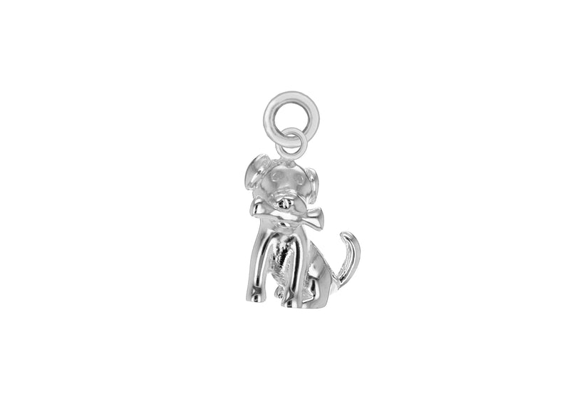 Sterling Silver 12mm x 20mm Dog & Bone Pendant