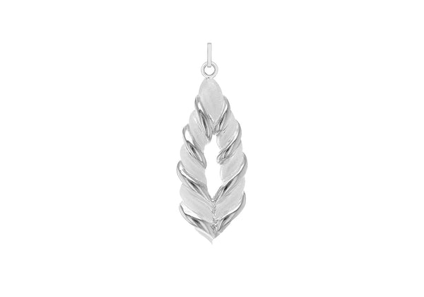 Sterling Silver 16mm x 44.6mm Twisted Polished & Satin Pendant