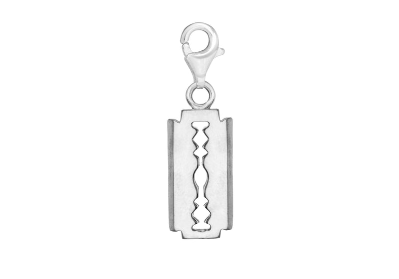 Sterling Silver Razor Blade Lobster-Clasp Charm