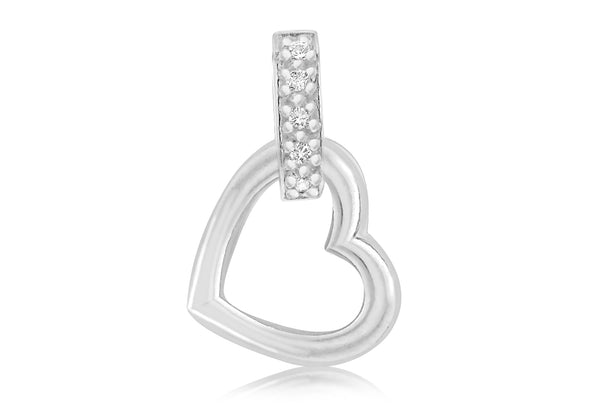 SILVER Zirconia  HEART Pendant