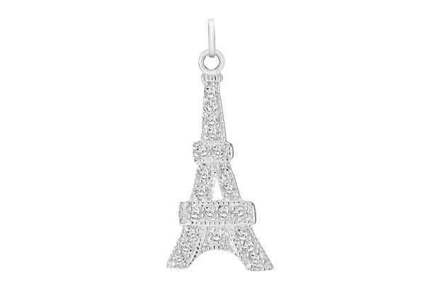 SILVER Zirconia  EIFFEL TOWER Pendant