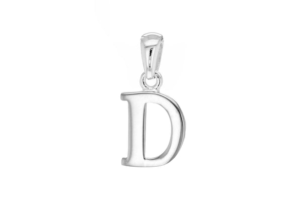 Sterling Silver 10.8mm x 20mm 'D' Initial Pendant