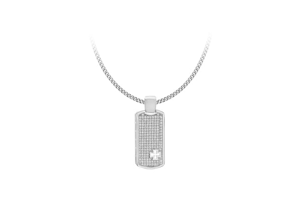 SILVER WHITE Zirconia  RET TAG Pendant