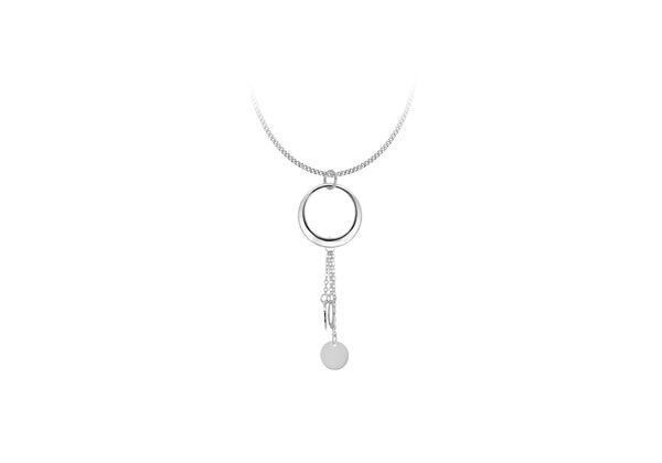 Sterling Silver 21.2mm x 66.3mm Multi Disc Pendant