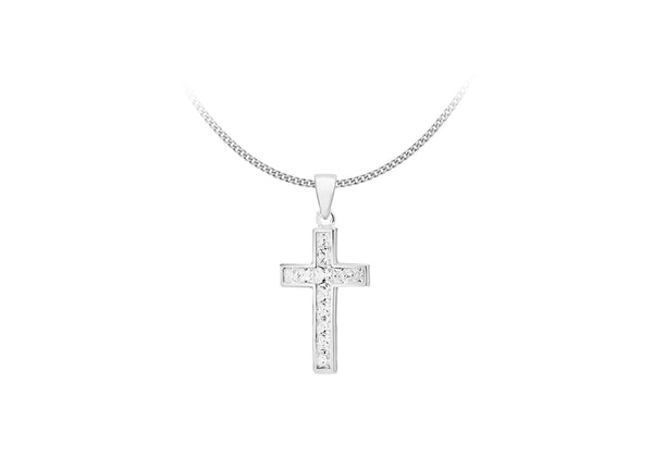 Sterling Silver Zirconia  Cross Pendant