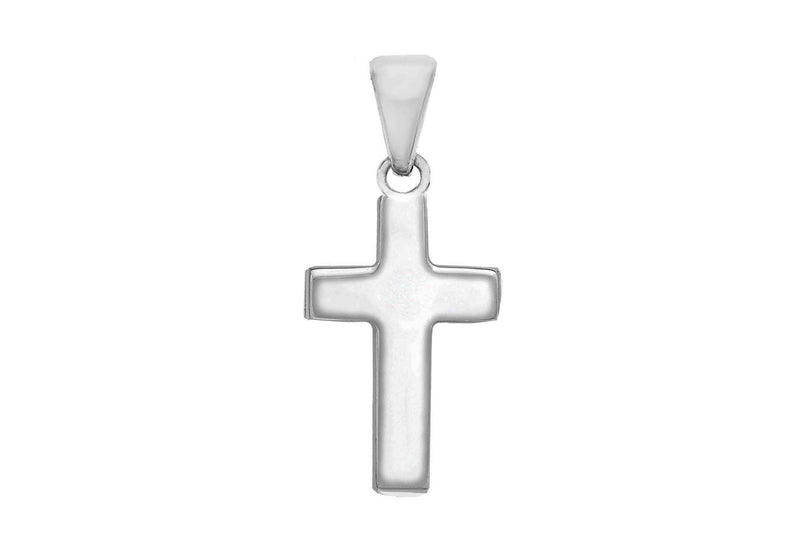 Sterling Silver 8.6mm x 18.9mm Plain Cross Pendant