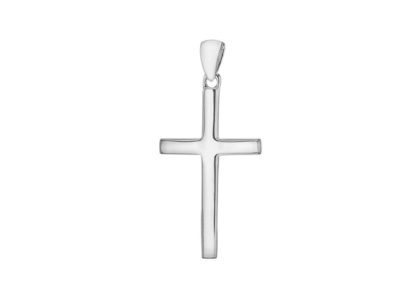 Sterling Silver Plain 17.5mm x 29.5mm Cross Pendant