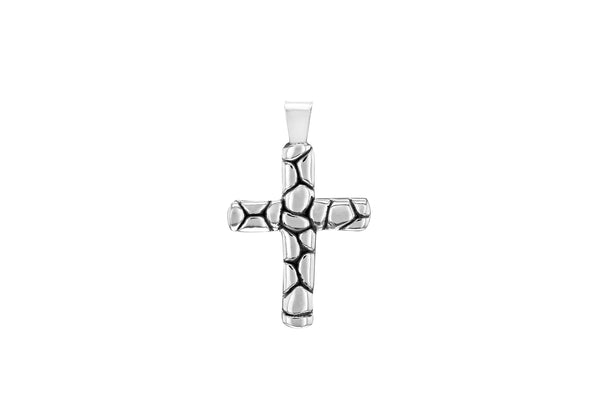 Sterling Silver Oxidised  Antique-Style Patterned Cross Pendant