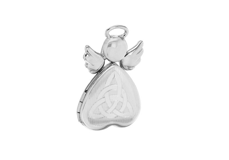 Sterling Silver Celtic Heart Angel Locket