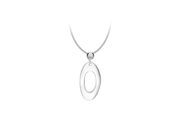 Sterling Silver Oval Polished Pendant 