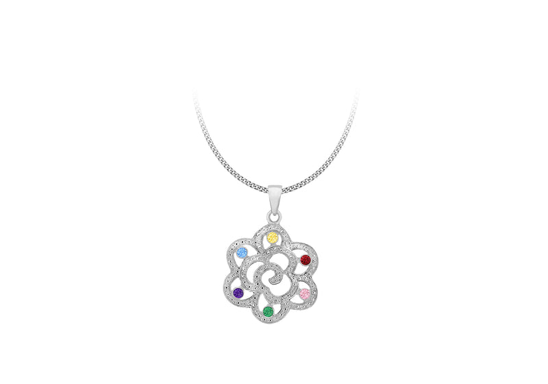 SILVER SWIRL +Zirconia  Pendant