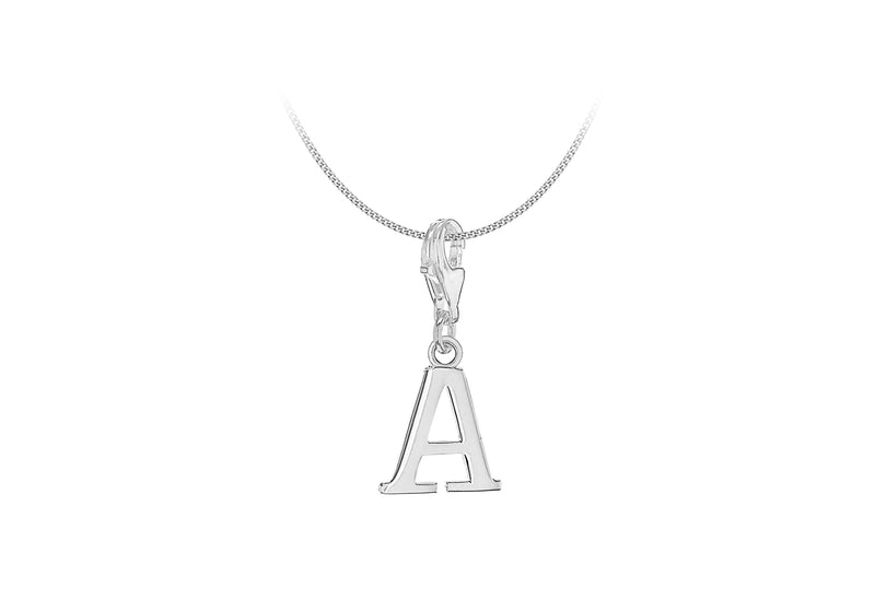 Sterling Silver Initial 'A' Lob Pendant