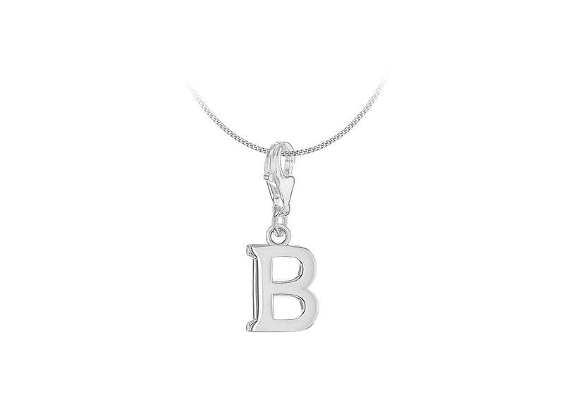 Sterling Silver Initial 'B' Lob Pendant