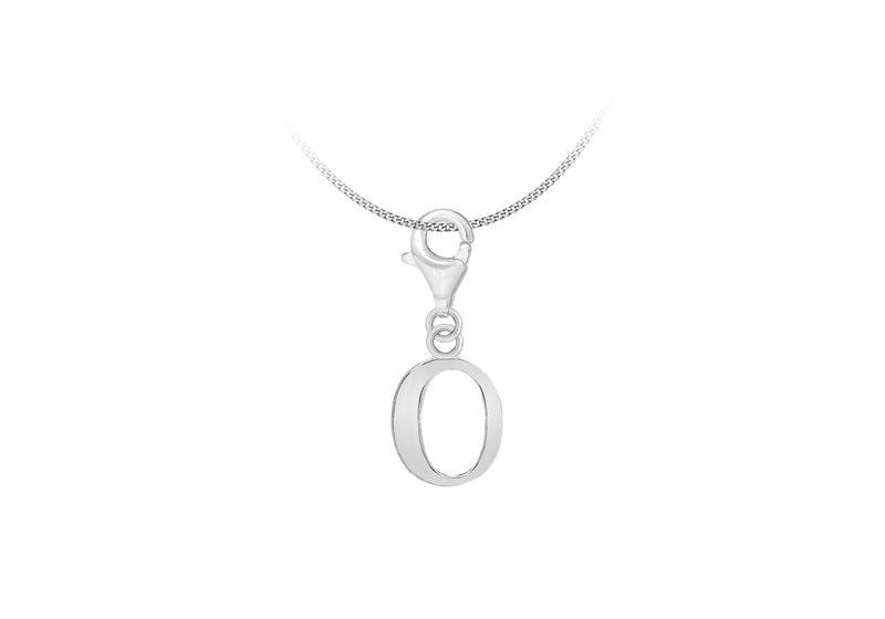 Sterling Silver Plain 'O' Lobster-lasp Initial Charm9