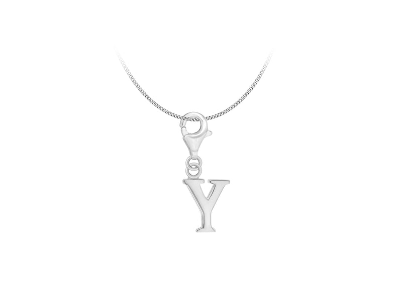 Sterling Silver Plain 'Y' Lobster-lasp Initial Charm9