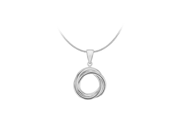 Sterling Silver 17.6mm x 26.8mm Linked Rings Pendant