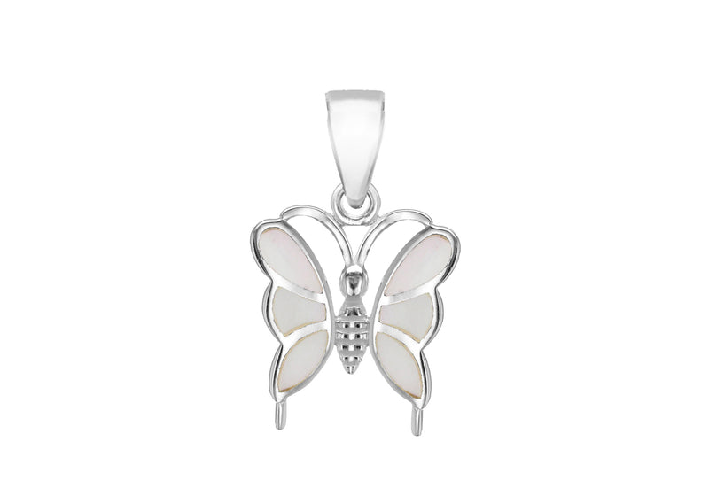 Sterling Silver Mother of Pearl Butterfly Pendant