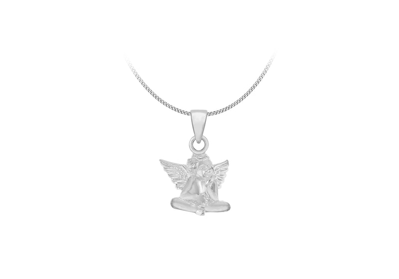 Sterling Silver Cross Leg Cherub Pendant