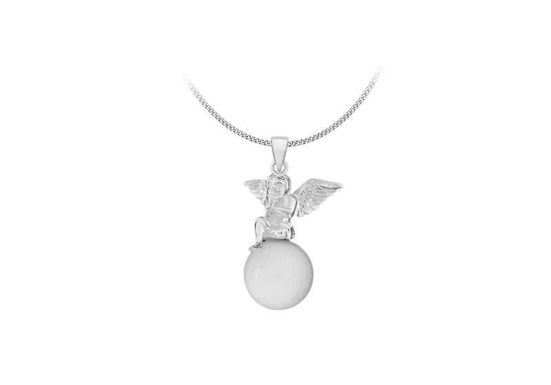 Sterling Silver Ball Cherub Pendant