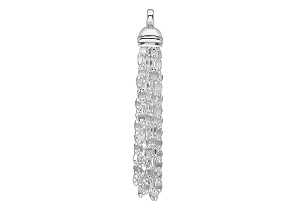 Sterling Silver Flat Link Tassel Pendant