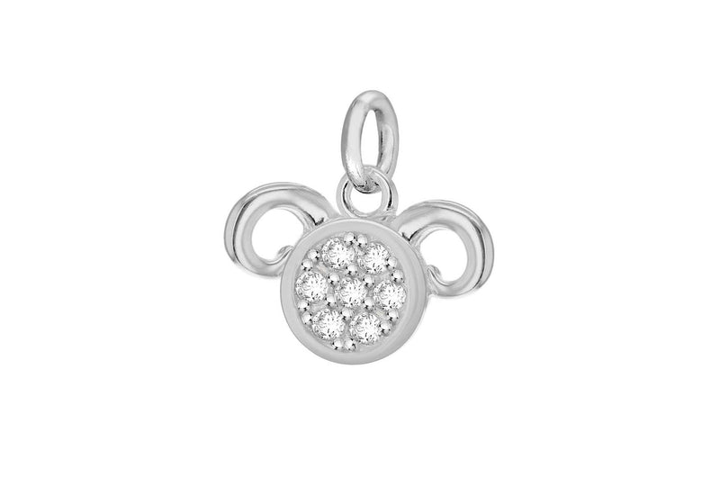 Sterling Silver Zirconia  12.5mm x 12mm Aries Horoscop Pendant