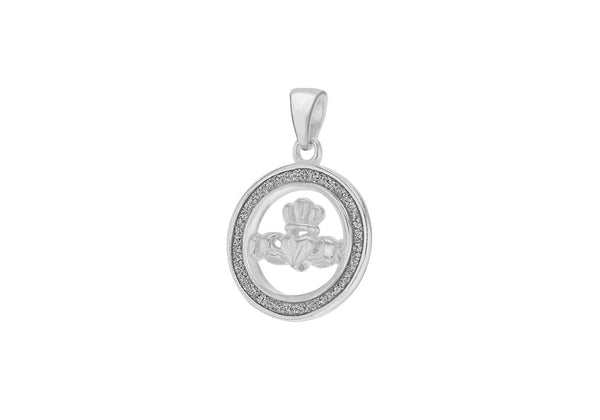 Sterling Silver Stardust Claddagh Pendant 