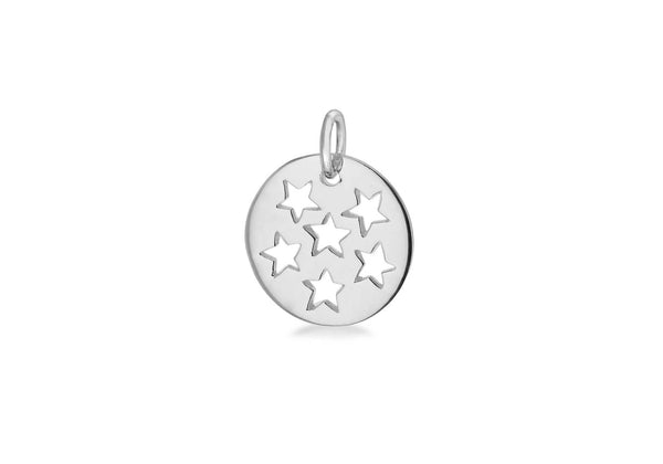 Sterling Silver 12.2mm x 15mm CutoCut-Star Disc Pendant