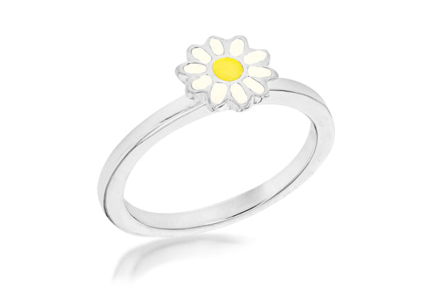 SILVER YELL/WHT DAISY S Ring