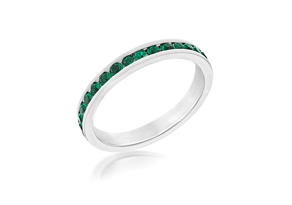 SILVER DK GREEN RYS ET S Ring