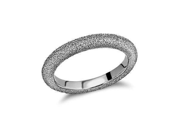 Sterling Silver Black Rhodium Plated 3mm Textured Band Stacking Ring